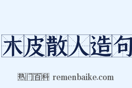木皮散人造句是什么意思的图片